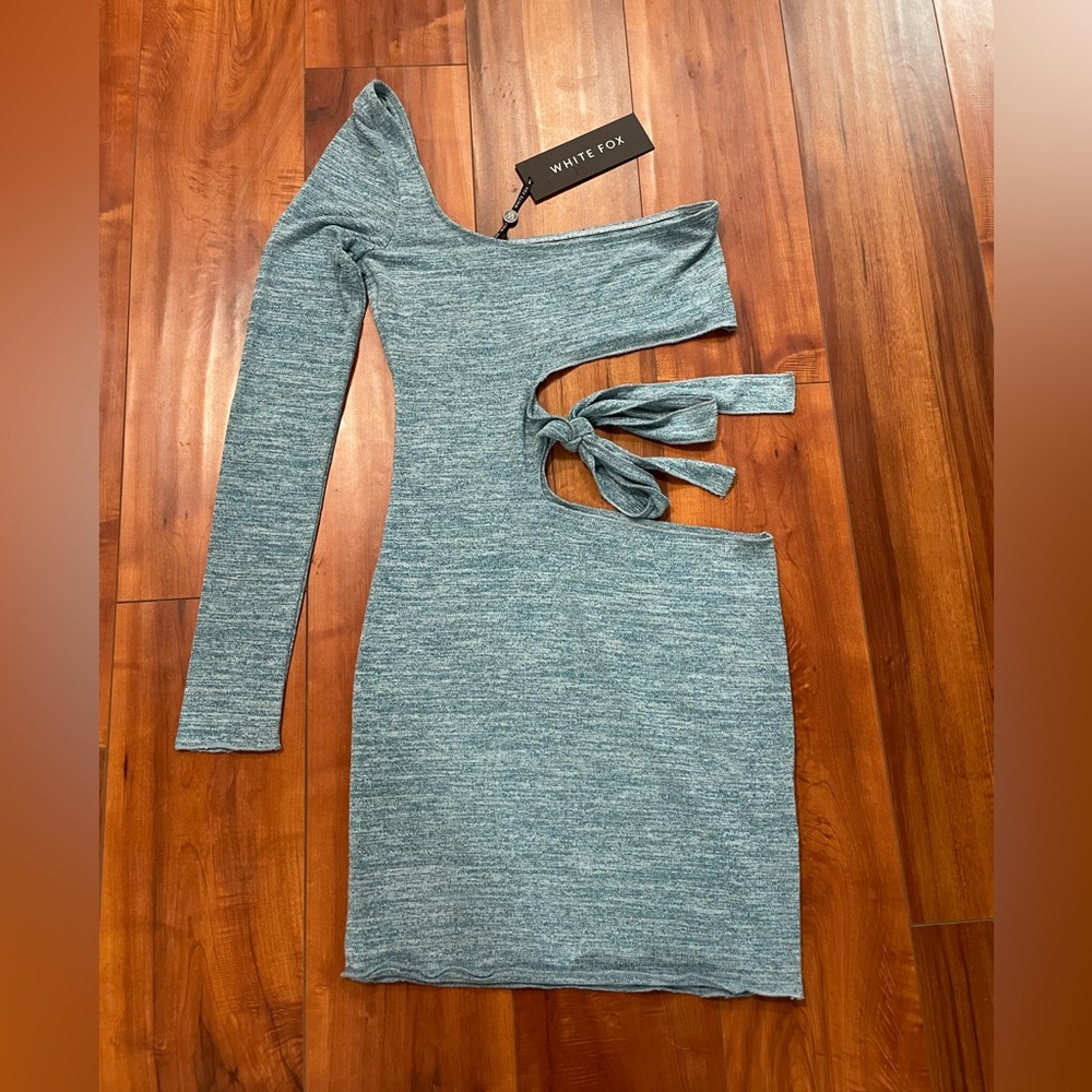 White Fox Blue Cut-Out Dress NWT